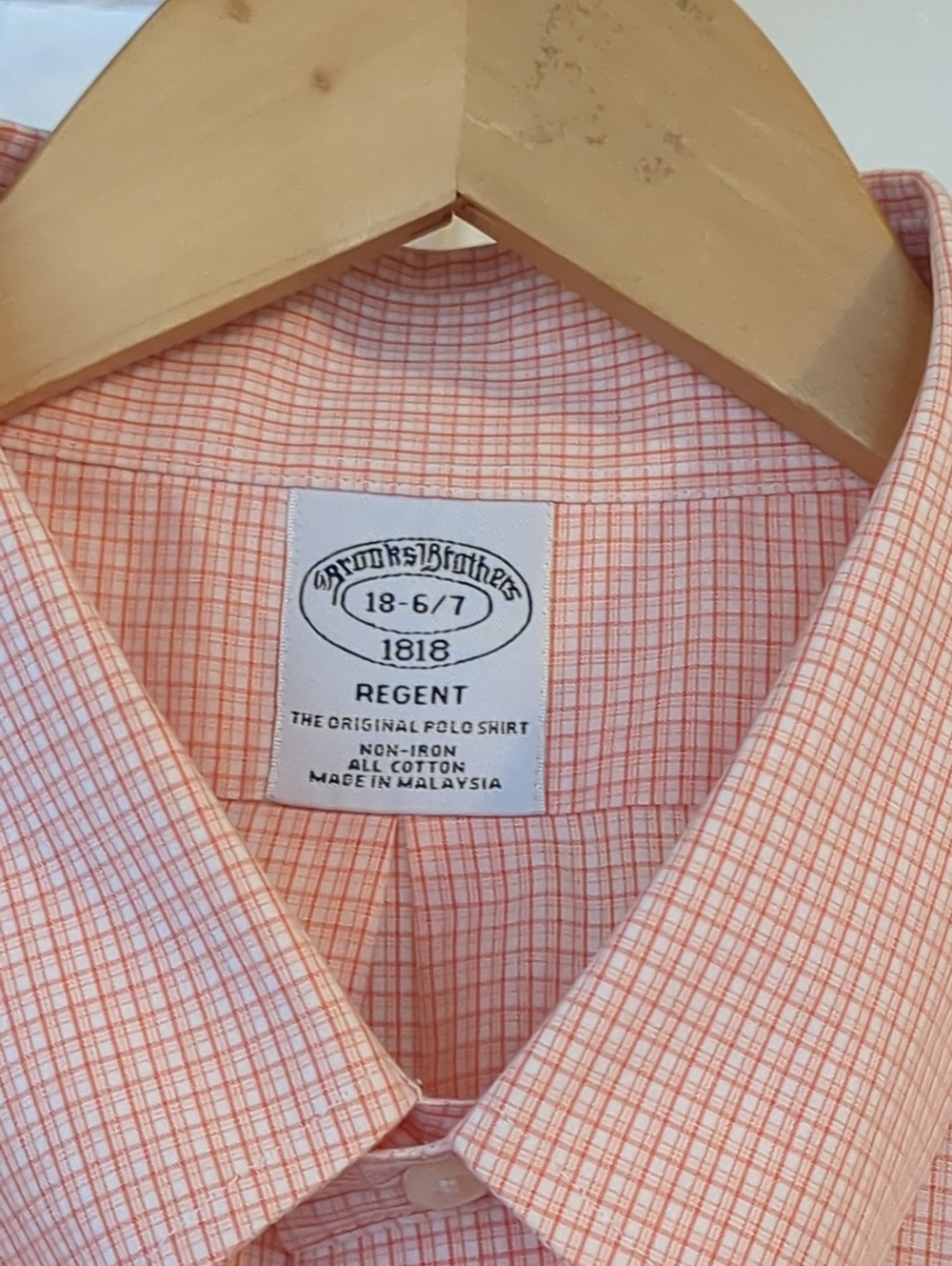 BROOKS BROTHERS REGENT Check Button Down Men’s Shirt Sz 18 x 36 / 37